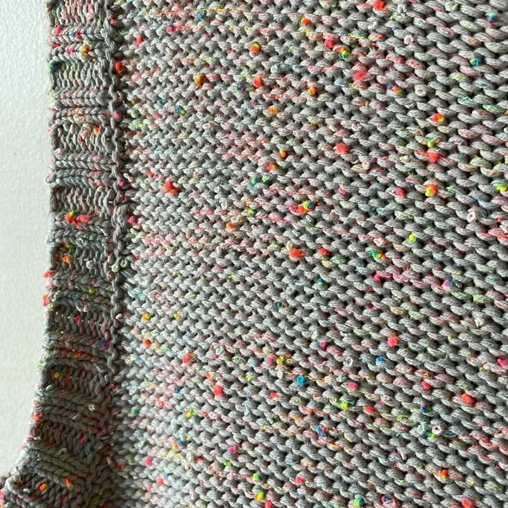 Anthropologie Multicolor Knit Sweater,Sleeveless Mock Neck Neon Confetti - Picture 5 of 9